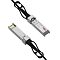 Фото-1 Кабель SFP28–SFP28 FIBO FT‑S25‑DAC, крупный план: модуль с наклейкой «FIBO» и второй разъём с видимыми контактами, чёрный кабель и чёрные петли‑защёлки. Фото важно для идентификации по маркировке и проверки контактной части.