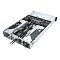Фото-9 Серверная платформа ASUS ESC4000-E11 SKU1, вид сзади слева с открытым корпусом и подключёнными шлангами; видны патрубки на задней панели, жидкостный контур к процессорной зоне и внутренние кожухи; изображение помогает на странице товара оценить варианты охлаждения и задние подключения.