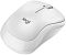 Фото-3 Беспроводная мышь Logitech M240 Silent, белая, вид сверху под углом; видны матовая верхняя поверхность, колесо прокрутки и симметричный округлый корпус, что важно для визуального сравнения модели на странице товара.
