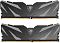Фото-1 Комплект памяти Netac Shadow II Black 2x16 ГБ DDR5, вид спереди на два модуля. Чёрно-графитовые радиаторы с шлифованной текстурой, светлые диагональные вставки, центральный логотип щита и золотистые контакты DIMM. Это основной вид товара для страницы, показывающий комплект из двух модулей.