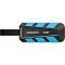 Фото-2 Внешний SSD ADATA SC740 2 ТБ &mdash; горизонтальный вид сверху: голубые защитные сегменты по корпусу и чёрный ремешок слева, центральная вставка с маркировкой ADATA/SSD; показывает форму корпуса и элементы для переноски.