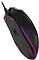 Фото-10 Проводная мышь A4Tech Bloody P90S Stone Black, инфографика с фронтальным видом. На изображении показана мышь на красно-чёрном фоне и пиктограммы с параметрами 1 мс, 8000 CPI и 15-зонной RGB-подсветкой. Такой кадр важен для страницы товара, потому что дополняет фото устройства визуальным описанием функций.