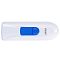 Фото-2 USB-накопитель Transcend JetFlash 790 64GB (белый), вид сверху: белый корпус с синей вставкой и слайдером, надпись &laquo;USB 3.0&raquo; на торце, отверстие под шнурок, разъём не виден, на белом фоне; важно для страницы, чтобы рассмотреть расположение слайдера и форму корпуса.