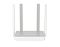 Фото-2 Wi‑Fi роутер Netcraze Viva NC‑1913, фронтальный вид: белый низкопрофильный корпус с тиснением NETCRAZE на крышке, четыре вертикальные антенны (две тонкие по краям и две широкие по центру), пиктограммы индикаторов на передней кромке; фото помогает оценить внешний вид и расположение антенн при установке в помещении.