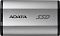 Фото-1 Внешний SSD ADATA SD810 2 ТБ, вид сверху: серый металлический корпус с надписями ADATA и SSD, чёрные торцевые вставки и боковая резиновая крышка, белый фон; важно для визуальной идентификации модели.