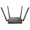 Фото-3 Беспроводной маршрутизатор D-Link DIR-825, вид сзади; Ethernet-порты, WAN-порт, разъём питания и антенны показаны для подключения.