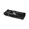 Фото-8 Видеокарта Gigabyte GeForce RTX 5070 Windforce OC, вид сверху и сзади под углом. Показаны задняя пластина, верхняя часть радиатора и разъем питания на верхней кромке. Черный цвет; студийное фото для карточки товара, важно для оценки задней конструкции и продуваемой зоны.