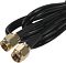 Фото-9 PCIe Wi‑Fi адаптер ASUS PCE‑BE92BT &mdash; крупный план двух коаксиальных разъёмов на конце кабелей; золотистый металл и чёрная изоляция; важно для проверки типа коннекторов.