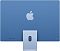 Фото-2 Моноблок Apple iMac A3247 24 Z1E5000CT, вид сзади; голубая задняя панель с логотипом Apple, центральная стойка с овальным отверстием, кнопка питания справа и четыре вертикальные прорези слева внизу; изображение показывает заднюю конструкцию моноблока для страницы товара.