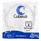 Фото-1 Патч-корд Cabeus UTP Cat 6 3 м, белый LSZH &mdash; фронтальный вид товара в прозрачной упаковке. На фото кабель свёрнут в крупное кольцо, по бокам видны два белых RJ45-коннектора, на пакете есть маркировка Category 6 и метка длины 3 м. Снимок помогает для карточки товара подтвердить цвет, длину и категорию кабеля.