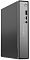 Фото-1 Неттоп Lenovo ThinkCentre Neo 50q G5 13B9S09900, вид спереди слева; чёрный тонкий корпус mini PC с круглой кнопкой питания, USB Type-C, USB Type-A и аудиоразъёмом на передней панели, логотип Lenovo нанесён вертикально; для страницы товара показывает компактный формат и фронтальные подключения.