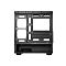 Фото-3 Корпус PCCooler C3 Q500 BK, вид со стороны кабельного отсека; обратная сторона поддона материнской платы с крупным вырезом, крепёжными площадками под накопители и вертикальными каналами для кабелей; изображение показывает сервисную сторону корпуса и места крепления дисков.