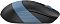 Фото-7 Беспроводная мышь A4Tech Fstyler FB10CS, чёрная с голубыми вставками, правый боковой вид; гладкая правая сторона без кнопок, широкая голубая вставка с продольными рёбрами и плавный подъём спинки; фото показывает профиль правой стороны и текстуру корпуса товара.