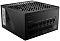 Фото-1 Блок питания MSI MPG A1000G PCIE5, вид спереди-сверху на модульный корпус; на фото чёрный блок с диагональной вентиляционной решёткой, боковой вставкой MSI и панелью разъёмов ATX 24P, CPU & PCI-E, SATA & MOLEX и +12VHPWR, изображение показывает компоновку подключений для страницы товара.