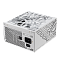 Фото-5 Блок питания для ПК ASUS ROG Strix 1000W Platinum White Edition, вид со стороны входа питания. Видны перфорированная задняя панель, сетевой разъём, выключатель и белая решётка вентилятора сверху. Изображение помогает оценить расположение элементов подключения и вентиляции.