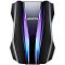 Фото-2 Внешний HDD ADATA HD770G 2TB AHD770G-2TU32G1-CBK, вид сверху, чёрный корпус с рельефными боковыми зонами и центральной вставкой с треугольным узором и логотипом ADATA.