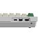 Фото-6 Клавиатура механическая Keychron Q5 Max Q5M-P1P, крупный план левой боковой панели; белый корпус, порт USB-C и переключатели Win/Mac и G/кабель/BT, сверху видны светлые кейкапы; фото показывает интерфейсы и режимы подключения на странице товара.