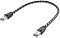 Фото-4 Патч-корд Greenconnect UTP Cat 6 GCR 52778, чёрно-белый 3 м &mdash; общий вид кабеля дугой на светлом фоне. Показаны оба коннектора RJ45, плетёная чёрно-белая оболочка и симметричная форма изделия. Фото даёт представление о длине, гибкости и внешнем исполнении патч-корда.