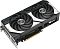 Фото-3 Видеокарта ASUS GeForce RTX 5070 Dual OC, вид сверху спереди: два вентилятора, открытая PCB снизу, чёрный кожух с серебристыми вставками и видимая монтажная планка; фото помогает рассмотреть форму корпуса и посадку на слот PCIe.