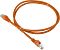 Фото-1 Патч-корд Lanmaster UTP Cat 6 15 м, оранжевый, общий вид на светлом фоне: кабель свернут в кольцо, видны два разъёма RJ45 с прозрачными наконечниками, оранжевыми колпачками и защитой защёлки; изображение помогает оценить цвет и тип оконцовки на странице товара.