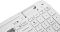 Фото-15 Клавиатура Logitech K580 920-009209, крупный план левой части раскладки: белые низкопрофильные клавиши, клавиши Easy-Switch и модификаторы для разных ОС; изображение на светлом фоне для карточки товара, показывает левую часть клавиатуры и печать символов.
