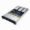 Фото-5 Серверная платформа ASUS RS720-E11 RS12U, вид под углом с открытым корпусом со стороны передней панели, фронтальные корзины накопителей с синими фиксаторами, внутри слоты памяти и кабельная разводка, корпус серебристый с чёрной передней панелью.