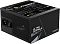 Фото-3 Блок питания Gigabyte GP-UD1000GM, вид под углом сзади и сверху: перфорированная задняя панель, сетевой разъём IEC, тумблер питания и верхняя наклейка с таблицей параметров; фото показывает сетевой вход и шильдик на верхней стороне.