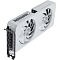 Фото-3 Видеокарта Palit GeForce RTX 5060 OC, вид под углом со стороны интерфейсной панели; на фото два белых вентилятора, белый корпус, боковая надпись GeForce RTX и сотовая монтажная планка с видеовыходами; изображение помогает рассмотреть форму корпуса и панель подключения.
