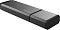 Фото-5 USB-накопитель Netac U351 256 ГБ, горизонтальный вид с торца: чёрный корпус со скошенным колпачком и заметным стыком посередине; на белом фоне, чтобы показать профиль устройства на странице товара.
