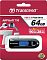 Фото-3 USB-накопитель Transcend JetFlash 790 64GB в блистерной упаковке: красная карточка с названием JetFlash 790 и ёмкостью, пиктограммы выдвижного разъёма и LED-индикатора, устройство видно в окне; важно для страницы, чтобы показать упаковку и обозначения функций.