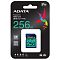 Фото-2 Карта памяти ADATA Premier Pro SDXC 256GB ASDX256GUI3V30S-R, фронтальный вид упаковки; чёрная подложка с цветной птицей, значком V30 и окном с изображением SD‑карты, указаны 256GB и “Speed up to 100 MB/s”; важно для распознавания товара по блистеру на странице.
