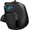 Фото-6 Проводная мышь Logitech G502 Hero, вид сзади под углом; видны высокая спинка с логотипом G, расширенная площадка под ладонь, боковые кнопки и выступающее колесо прокрутки, корпус чёрный. Фото дополняет представление о форме корпуса и задней части модели.