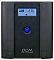 Фото-3 ИБП Powercom Raptor RPT-1025AP LCD, фронтальный вид: синий LCD-экран, круглая кнопка питания с подсветкой и логотип PCM Powercom на чёрной панели; фото помогает рассмотреть индикацию и органы управления на лицевой стороне.
