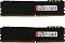 Фото-4 Комплект памяти Kingston FURY Beast Black 32GB KF432C16BBK2/32, вид сзади: две планки DIMM DDR4 одна над другой. Видны белые сертификационные наклейки на чёрных радиаторах и контактные площадки по нижнему краю. Фото показывает заводскую маркировку на обратной стороне комплекта.