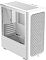Фото-5 Корпус Formula V Air Mesh G3 Plus White, пустой корпус под углом: белый каркас, боковое стекло и сетчатая фронтальная панель без установленных компонентов &mdash; показывает внутреннее пространство и крепления под комплектующие.