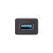 Фото-4 USB Type-C хаб ExeGate DUB-4TC (EX293987RUS), крупный план порта USB-A с синей вставкой на торце корпуса, серый