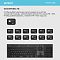 Фото-24 Клавиатура A4Tech FBX50C Grey на инфографике, вид сверху под углом; рядом с клавиатурой показаны пиктограммы сопряжения до 4 устройств, переключения между ОС и ножничного механизма клавиш. Изображение для страницы товара помогает понять функциональные особенности модели.