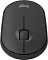 Фото-4 Беспроводная мышь Logitech Pebble Mouse 2 M350s, фронтальный вид сверху; крупно показаны колесо прокрутки, верхние кнопки и матовая поверхность корпуса без дополнительных клавиш, цвет тёмно-серый; фото важно для карточки товара как детальный вид верхней панели.