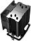 Фото-5 Кулер CPU Zalman CNPS4X Black, вид сверху/сзади: верхняя металлическая пластина серебристого цвета с надписью Zalman, вокруг &mdash; чёрные ребра радиатора и крепления вентилятора. Белый фон &mdash; изображение показывает верхнюю часть радиатора и форму ребер.