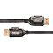 Фото-3 Видеокабель VCOM CG634 3 м DisplayPort&ndash;DisplayPort, вид сбоку на оба коннектора. На корпусах видны маркировки VCOM и 8K, позолоченные штекеры и чёрная плетёная оплётка с серым рисунком. Фото уточняет маркировку и форму разъёмов для страницы товара.