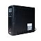 Фото-3 ИБП ACD PW Slim 1000 VA Tower 82N C44006 00G, вид спереди слева. На фото чёрный корпус с экраном без подсветки, тремя круглыми кнопками, боковой перфорацией и шильдиком на боковой стенке. Подходит для страницы товара, где важно показать профиль корпуса и переднюю панель.