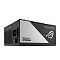 Фото-7 Блок питания для ПК ASUS ROG Loki 1200W, боковая панель слева: чёрно-серебристый корпус с логотипом ROG, сзади сетевой разъём и выключатель, для страницы о компьютерном блоке питания.