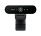 Фото-2 Веб-камера Logitech Brio &mdash; вид спереди, объектив по центру, два датчика справа, световой индикатор, крепление-клипса, чёрная.
