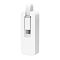 Фото-2 USB‑адаптер Ethernet TP-Link UE300C, вид сбоку: белый прямоугольный корпус, кабель USB‑C уложен в нишу/петлю — важно для понимания форм‑фактора и переноски.
