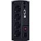 Фото-2 ИБП CyberPower Value Pro 700VA VP700ELCD, вид сзади; на фото четыре розетки Schuko, порты защиты линии, последовательный разъём, USB-порт, красный автомат защиты и входной разъём питания; изображение помогает оценить задние выходы и интерфейсы подключения.