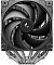 Фото-3 Кулер для процессора DeepCool AG620 G2, фронтальный вид: черный вентилятор с семью лопастями установлен перед двойным радиатором, снизу заметны шесть тепловых трубок и подпружиненный крепеж, изображение важно для оценки лицевой части и основания кулера.