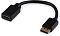 Фото-1 Переходник Buro DisplayPort male to HDMI female BU-HDMI-F-DP-M, общий вид; на фото короткий чёрный адаптер с кабельной перемычкой, штекером DisplayPort и гнездом HDMI; изображение важно для страницы товара, потому что показывает формат переходника и типы интерфейсов.