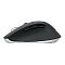 Фото-2 Мышь Logitech M720 Triathlon, беспроводная, чёрный цвет, вид слева; показаны две боковые кнопки, высокая спинка корпуса, металлическое колесо прокрутки и светло-серая нижняя кромка основания; фото важно для страницы товара, так как раскрывает боковой профиль и эргономику модели.