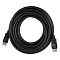 Фото-1 Видеокабель ACD DisplayPort M–DisplayPort M 10 м, вид сверху на кабель в бухте; чёрная круглая оболочка, два DisplayPort-штекера на концах, кабель стянут стяжками, предметная съёмка для страницы товара и оценки длины
