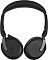 Фото-9 Наушники Jabra Evolve2 65 Flex, вид снаружи спереди: чёрные чашки, левая с логотипом Teams, правая с пиктограммой молнии, микрофон сложен вдоль левой чашки; фото показывает различие внешних панелей и расположение микрофона на странице товара.